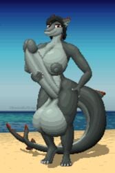 1futa 2:3 abs anthro balls beach bedroom_eyes big_balls big_breasts big_nipples big_penis big_tail black_hair blue_sky breasts cleavage clothed clothing digital_media_(artwork) erection fish furry futa_only futanari genitals gills grey_body grey_tail gynomorph hair hand_on_hip hard_pixels highlights_(coloring) holding_penis huge_balls huge_breasts huge_cock hyper hyper_balls hyper_genitalia hyper_penis intersex karina_(knockedoutdragon) knockedoutdragon looking_at_viewer marine narrowed_eyes nipples non-mammal_breasts nude orange_eyes orange_highlights penis pixel_art seaside seductive shark shark_fin shark_tail sky smile solo solo_futa standing