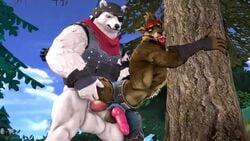 3d against_tree anal animated balls bear canine canine_penis clothing connivingrat dire_(fortnite) fortnite furry gay knot looking_pleasured male male_only penis polar_patroller polar_patroller_(fortnite) sex sound tagme testicles tongue tongue_out tree video werewolf wolf