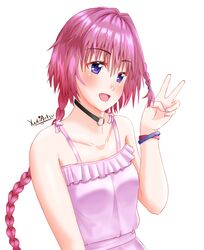 areolae blue_eyes blush breasts female kurosaki_mea long_hair medium_breasts navel nipples no_pussy nude open_mouth photoshop red_hair simple_background solo tagme to_love-ru to_love-ru_darkness very_long_hair