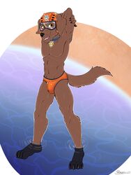 anthro brown_fur male_only orange_clothing paw_patrol zuma_(paw_patrol)