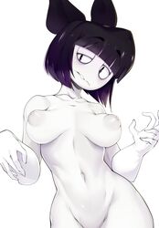 1girls areolae bags_under_eyes bikini black_hair breasts cone_breasts creepy_susie female female_only goth human nipples nude pale_skin slugbox solo the_oblongs white_skin