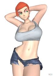 1girls 3d alternate_version_available ben_10 cameltoe cleavage curvy erect_nipples female freckles green_eyes gwen_tennyson huge_areolae huge_ass huge_breasts orange_hair puffy_nipples red_hair short_hair straight_hair thick_lips thunder_fist voluptuous wide_hips