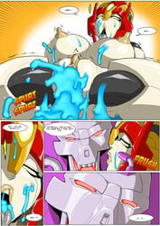 1girls 1other after_oral after_orgasm after_rape after_vaginal ahe_gao ahegao ambiguous_gender big_breasts blue_cum comic cum cum_from_pussy cum_in_mouth cum_in_pussy cum_on_face cybertronian dripping_cum excessive_cum exposed_breasts female female_focus hasbro helmet mad-project mind_break mistress_of_flame moaning_in_pleasure multicolored_body nipples pussy quintesson red_eyes seductive seductive_look simple_background sound_effects spread_legs spreading tentacle text text_bubble thick_thighs tongue_out transformers transformers_idw yellow_eyes