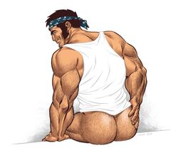 ass gay hairy_ass hairy_butt hairy_male logan_(artist) pinup