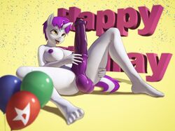 1futa 2020 anthro areola balloons balls big_breasts big_penis breasts colored_nipples confetti dickgirl english_text fanart furry futanari gynomorph hand_on_own_penis happy_birthday horse horsecock huge_cock my_little_pony nipples oc_only pony purple_hair purple_penis screw_(oc) screwingwithsfm_birthday solo solo_futa solo_oc stardep text tongue_out unicorn veiny_penis