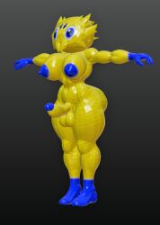 1futa 3d 3d_model big_ass black_background blue_eyes blue_nipples breasts colored_skin full_body futanari joltik kabalmystic large_breasts muscular_futanari nintendo nipples outstretched_arms pokémon_(species) pokemon ryanprisma3d simple_background solo spread_arms standing testicles thick_thighs wide_hips yellow_skin