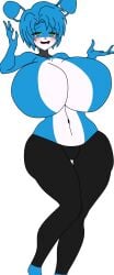 big_boobs big_breasts blue_hair bonnie bonnie_(fnaf) breasts bunny cwacky3 female five_nights_at_freddy's five_nights_in_anime fnia freddy_in_space_3 green_eyes yoga_pants