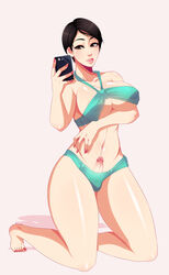 1futa areolae balls balls_in_panties big_breasts bikini black_hair erection erection_under_clothes front_view full_body futa_only futanari human kneeling law-zilla pale_skin penis_slip phone rainbow_six rainbow_six_siege see-through see-through_clothing selfie short_hair solo solo_futa thick_thighs tom_clancy translucent ying_(rainbow_six)