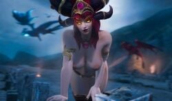 1girls 3d alexstrasza big_breasts blizzard_entertainment light-skinned_female light_skin red_hair solo tastytextures thick_thighs warcraft world_of_warcraft