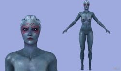 1girls 3d 3d_model alien_girl asari blue_skin blue_skinned_female completely_nude completely_nude_female mass_effect model nude nude_female vittorio