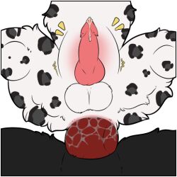 avian balls bodily_fluids duo furry furry_only gay genitals gryphon inflation knot mythological_avian mythological_creature mythology penis symrea telegram_sticker white_body