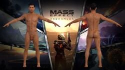 1boy 3d 3d_model black_hair completely_nude completely_nude_male male male_only mass_effect mass_effect_andromeda model_sheet nude nude_male reyes_vidal solo vittorio