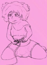 1boy big_balls big_bulge big_penis bulge chubby controller crop_top femboy feminine_male game_controller large_penis large_testicles male male_focus male_only playing_videogame shorts sketch strap_slip thick_thighs video_games yetig