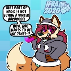 anon anthro clothestf female fox_girl ifra inanimate_transformation jacket magic transformation