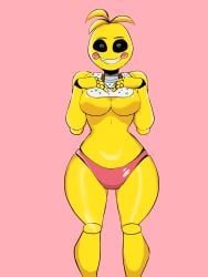 1girls animatronic black_sclera chicken elboi female five_nights_at_freddy's five_nights_at_freddy's_2 fnaf no_navel robot scottgames toy_chica_(fnaf) yellow_body