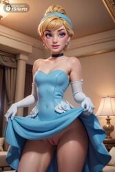 1girls ai_generated blonde_hair blue_eyes cinderella_(1950_film) cinderella_(disney) disney disney_princess dress dress_lift earrings female fit_female gloves hair_bun light-skinned_female light_skin long_hair naked naked_female no_panties no_underwear nude nude_female pale pale-skinned_female pale_skin r34arts slim_waist solo spread_legs vagina young younger_female