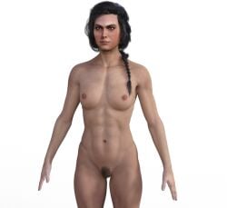 1girls 3d 3d_model assassin's_creed_(series) assassin's_creed_odyssey black_hair completely_nude completely_nude_female kassandra model nude nude_female solo vittorio