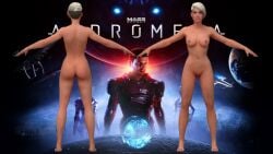 1girls 3d 3d_model blonde_hair completely_nude completely_nude_female cora_harper mass_effect mass_effect_andromeda model_sheet nude nude_female vittorio