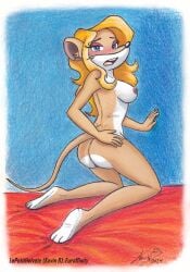 acrylic_painting_(artwork) anthro ass black_nose blonde_hair blue_background blue_eyes blush blush_lines breasts colette_(thea_sisters) colored_pencil_(artwork) female fur geronimo_stilton_(series) hair hi_res kneeling leptitsuisse1912_(lepetithelvete) mammal medium_breasts mixed_media mouse mouse_tail murid murine naughty_face nude open_mouth painting_(artwork) pink_eyelids pinup pose rat rodent sexy_eyes simple_background solo tan_body tan_fur thea_sisters tongue traditional_media_(artwork) white_body