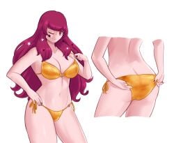 1girls absurdres adjusting_clothes adjusting_swimsuit alternate_costume ass big_ass bikini breasts cleavage cropped_legs facial_mark female female_only fire_emblem fire_emblem_engage gold_bikini gold_swimsuit groin hair_ornament highres large_breasts long_hair looking_at_viewer multiple_views nail_polish navel nintendo o-ring o-ring_bikini o-ring_top obsidianwasp one_eye_closed red_eyes red_hair side-tie_bikini_bottom simple_background smile solo star_(symbol) star_facial_mark star_hair_ornament swimsuit white_background yellow_bikini yellow_swimsuit yunaka_(fire_emblem)