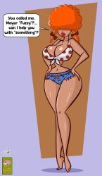 cartoon_network cleavage country_girl farmgirl ginger hair_over_eyes long_legs midriff milf powerpuff_girls provocative red_hair red_head red_lips red_lipstick redneck redneck_girl sara_bellum short_shorts shorts thedirtymind50 twintails