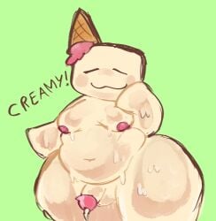 1anthro :3 =_= anthro anthro_focus anthro_only ass_visible_through_thighs balls belly bhm blush chubby closed_eyes cream_body cream_skin crem_(regretevator) dumptruck_ass fat fat_thighs futa_only futanari grossthing_(artist) ice_cream ice_cream_cone ice_cream_creature large_thighs leaking_cum messy_linework moobs naked navel nipples nude overweight overweight_male penis pink_nipples regretevator roblox roblox_game solo solo_focus text thick_thighs thighs thighs_bigger_than_head