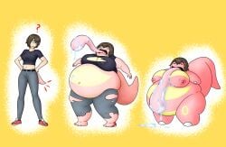 chubby_female fat fat_woman lickitung lizard overweight overweight_female pokemon short_hair tail