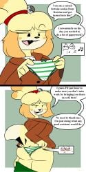 1girls animal_crossing big_ass big_butt canine clothestf femdom grayghost64_(doodleracc) inanimate_transformation isabelle_(animal_crossing) nintendo transformation underwear_transformation