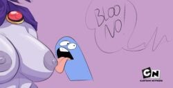 1girls big_penis bloo blue_body cartoon_network crossover female foster's_home_for_imaginary_friends grey_skin herny nipples raven_(dc) teen_titans tongue_out