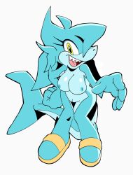 big_ass big_breasts big_butt edit edited kolsan looking_at_viewer mobian_(species) nude nude_female oc original_character shark shark_girl shark_tail solo solo_female solo_focus sonic_(series) sonic_character sonic_the_hedgehog_(series) topless wide_hips