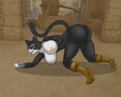 5:4 anonymous_artist anthro domestic_cat dreamworks felid feline felis female hi_res kitty_softpaws mammal nipples paramount_pictures puss_in_boots_(dreamworks) puss_in_boots_(film) shrek_(series)