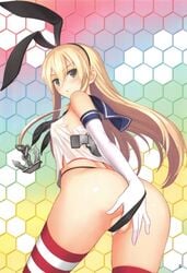 erect_nipples_under_clothes hair kantai_collection pussy_lips pussy_peek shimakaze_(kantai_collection) taka_tony