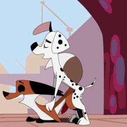 101_dalmatian_street 101_dalmatians 1:1 absurd_res all_fours anal anal_sex animal_genitalia animal_penis balls canid canine canine_penis canis closed_eyes colossalstars dalmatian disney doggy_style domestic_dog duo dylan_(101_dalmatians) erection feral feral_on_feral feral_penetrated feral_penetrating feral_penetrating_feral fergus_(101_dalmatians) fox from_behind_position furry_only gay genitals hi_res male male/male male_only male_penetrated male_penetrating male_penetrating_male mammal no_humans outside penetration penile penile_penetration penis sex yaoi