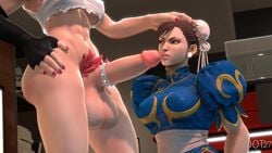 1futa 1girls 3d abs animated balls big_balls big_testicles chun-li coot27 dickgirl female final_fight futa_on_female futanari huge_cock no_sound poison_(final_fight) pubic_hair source_filmmaker street_fighter street_fighter_v testicles video