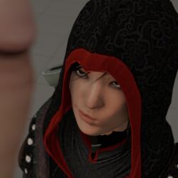 1boy 1girls 3d assassin's_creed_chronicles black_eyes black_hair clothed clothed_female cock_worship erect_penis erection face_focus female female_focus imminent_oral looking_at_penis looking_pleasured male naughty_face sfmjake shao_jun smiling solo_focus straight worship