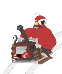 ass bomb boots candy_cane canister cart fempyro hoodie latex payload pyro pyro_(team_fortress_2) sitting team_fortress_2 terebision thick_thighs valve wip