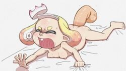 1boy 1girls anal anal_sex ass edit nintendo nuranura-san off_the_hook_(splatoon) on_bed pearl_(splatoon) screaming small_breasts splatoon splatoon_2