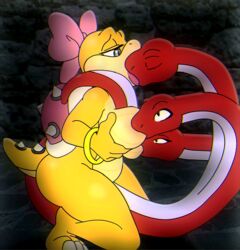 1girls 2019 ambiguous_gender animated anthro breast_sucking breasts female female/ambiguous feral high_framerate interspecies kissing koopa koopaling leondraw mario_(series) multi_head nek0gami nintendo reptile scalie short_playtime snake sucking super_mario_bros. super_mario_bros._2 tryclyde video_games wendy_o._koopa zoophilia