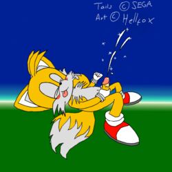 anthro canine cum fox fur handjob hellfox lying male male_only mammal masturbation nude on_back side_view solo sonic_(series) sonic_the_hedgehog_(series) sonic_the_hedgehog_2 tagme tails