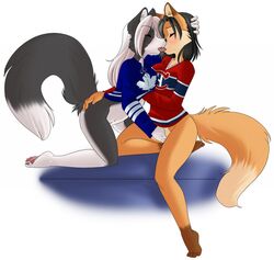 2girls anthro canine darkduck64 duo female fingering janice_carter kissing montreal_canadiens multiple_girls nhl rachel_(darkduck64) spazzykoneko toronto_maple_leafs yuri