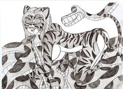 disney greyscale jking kaa monochrome restrained rule_63 shere_khan the_jungle_book