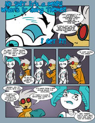 2girls comic futanari gynoid intersex jenny_wakeman mister_d mother_and_daughter my_life_as_a_teenage_robot nora_wakeman smooth_skin teenager xj-9