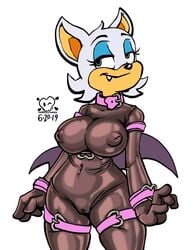 2019 big_breasts bodysuit breasts cameltoe collar color darkhugs fang female inverted_nipples jpeg latex_suit nipples pussy rouge_the_bat sega sonic_(series) straps thick_thighs tight_clothing transparent_clothing white_background wings