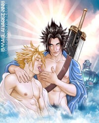 buster_sword clothes cloud_strife color final_fantasy final_fantasy_vii gay human ismael_al._varez licking licking_nipple male male_only multiple_males nipple_lick nipple_licking nipples straight_hair sword weapon yaoi zack_fair