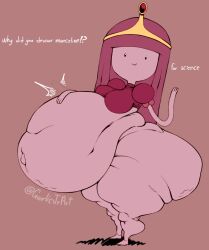 1girls 1humanoid 2020s 2025 3_fingers adventure_time after_vore barefoot belly belly_expansion belly_focus butt_expansion candy_humanoid cellulite closed_mouth crown digital_drawing_(artwork) digital_media_(artwork) dot_eyes english_description english_text featureless_breasts featureless_feet female female_pred female_prey garlicjrart hi_res high_resolution highres humanoid humanoid_only humanoid_pred humanoid_prey ibispaint_(artwork) living_gum long_hair looking_at_viewer marceline marceline_abadeer mouth_closed offscreen_character on_model outie_navel patting_belly pink_background pink_body pink_hair pink_skin princess_bubblegum same_size_vore shadow signature simple_background sketch slapping_belly standing vore vore_belly waving waving_at_viewer white_text