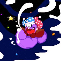 balls cum dick ejaculation excessive_cum hyper hyper_balls hyper_penis jester_hat kirby_(series) marx nintendo orgasm_face penis planet_popstar semen space stars t1migi testicles