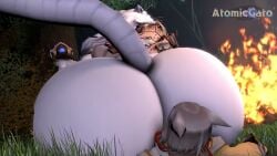 1boy 1futa 2023 3d anal anal_sex animal_ears animated anthro ass ass_bigger_than_head atomicgato back back_view balls big_ass big_penis bouncing_ass campfire cat_ears dromarch_(xenoblade) fat_ass_feral feral furry futa_on_feral futa_on_male futanari gigantic_ass grey_hair humanoid humanoid_on_feral humanoid_penis intersex kemonomimi male nia nintendo penis reverse_cowboy_position self_upload size_difference sound squatting squatting_reverse_cowboy_position tagme tail video white_fur xenoblade_(series) xenoblade_chronicles_2 xenoblade_chronicles_3 zoophilia