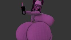 bad_girl big_ass big_breasts chubby_female demon_girl friday_night_funkin mid-fight_masses mid_fight_masses middle_finger pink_eyes rojo84 rojo_parasito self_upload selvena_(demon_form) selvena_(dokki.doodlez)