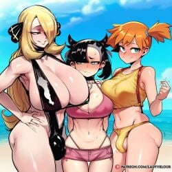 1futa 1girl2futas 1girls 2futas abs ai_generated armpits ass ass_bigger_than_head beach belly big_breast big_butt bikini bikini_bottom bikini_bottom_aside bikini_top black_hair blonde_female blonde_hair blush blush_lines body bra breasts breasts_bigger_than_head bulge choker comic comic_page comic_panel curvy curvy_body curvy_female curvy_figure curvy_hips cynthia_(pokemon) enormous_breasts female fringe futanari ginger ginger_hair hair hi_res huge_ass huge_breasts huge_butt huge_thighs kasumi_(pokemon) ladyvelour large_breasts marnie_(pokemon) naughty_face nipples nude pokemon ponytail pussy sagging_breasts sexy short_hair sideboob sidelocks smirk thick thick_thighs thighs voluptuous voluptuous_female web_address