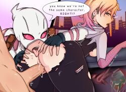 1boy 2girls anilingus backshots blueguy_arts commission doggy_style ghost-spider grabbing grabbing_ass gwen_poole gwen_stacy gwen_stacy_(spider-verse) gwendolyn_poole gwenpool licking_ass marvel marvel_comics mask masked masked_female rimjob rimming rimming_female ripped_clothing self_upload spider-gwen spider-man:_across_the_spider-verse spider-man:_into_the_spider-verse spider-man_(series) tagme threesome